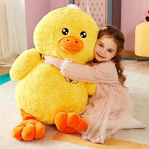 Image of IKASA Large Duck Soft Toy Giant Duck Plush Toys for Children - Giant Cuddly Toy Large Plush Toy Cute Giant Fluffy Plush Toys Duck Jumbo Stuffed Toys Plush Toy (Yellow, 50 cm)