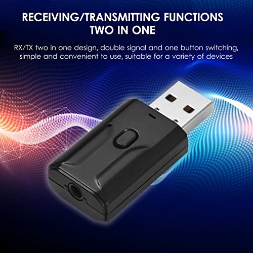lifcasual Adaptador de áudio sem fio USB BT5.0 Transmissor e receptor portátil Distância operacional