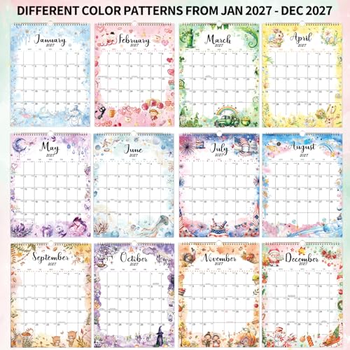 Calendario de pared 2027 mensual con bloques en blanco ideal para organizar el hogar y la cocina 5
