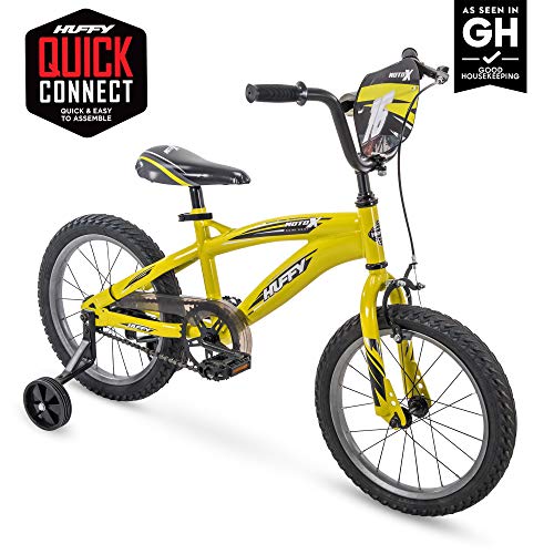 Huffy Kid Bike, Moto X Yellow, Quick Connect, 16"