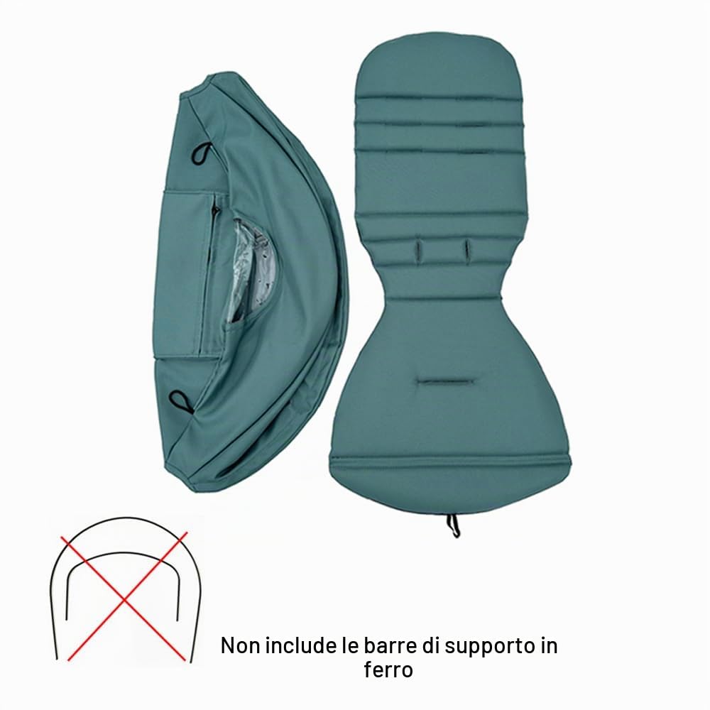 Baldacchino e cuscino per seggiolino per passeggino compatibili con Babyzen YOYO 2 e YOYO+, kit di ricambio di accessori per passeggino, tessuto impermeabile a doppio strato (blu acqua)