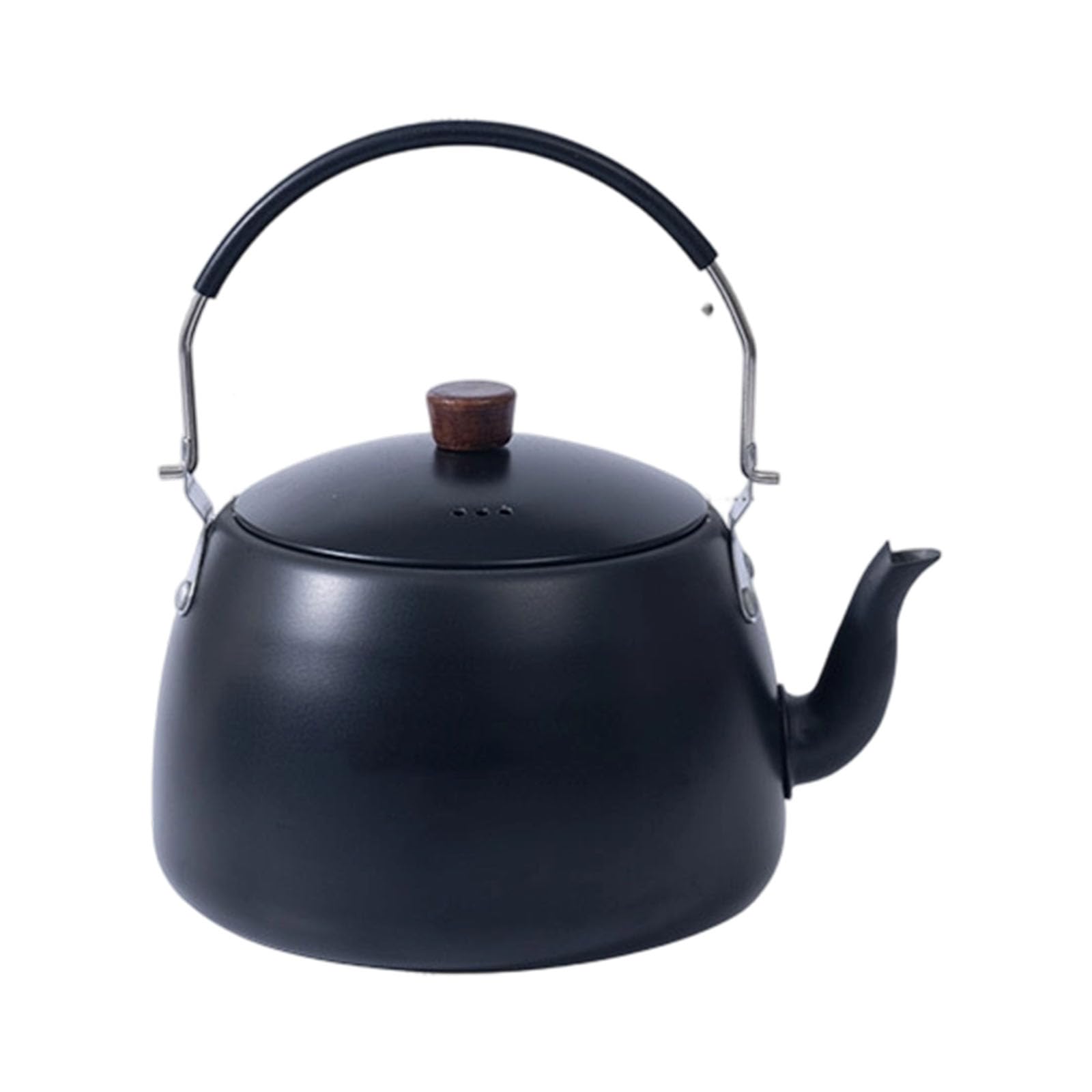 Kalttoy Black Rustproof Alumina Coffee Kettle Space Saving High Temperature Water Bottle Suitable For Hiking Or Offices Ergonomic Coffeepot