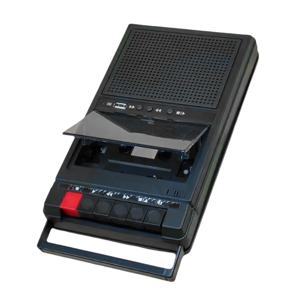 Enregistreur de cassette portable rétro multifonction avec port USB et haut-parleurs Bluetooth intégrés