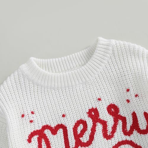 Unisex Kids Christmas Sweaters Long Sleeve Letter Embroidery Knit Pullovers Kid Jumper Tops4