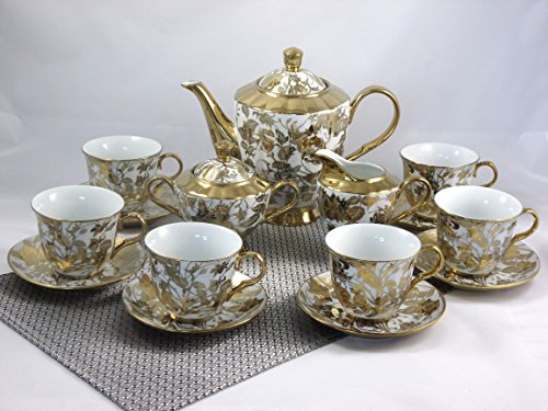 ELIH Porzellan - Juego de café, porcelana, 17 piezas