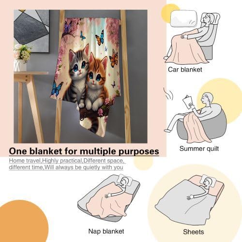 Plaid Polaire 240x260 Adulte Imprimé Chat Coloré, Plaid Couverture Polaire en Microfibre, Jeté de Canapé pour Adultes et Enfants Rester Chaud en Hiver