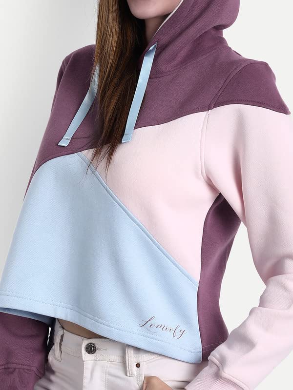 Image of Women's Stylish 3 Shade Fleece Hoodie Suitable for Winters