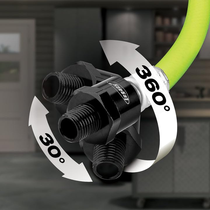 Flexzilla Swivel Whip Air Hose 2 Feet | 1/2" Hose I.D. and 3/8" Fittings | Extreme All-Weather Flexibility | Durable and Abrasion-Resistant Outer Cover, 3/8" NPT Ends - image 3