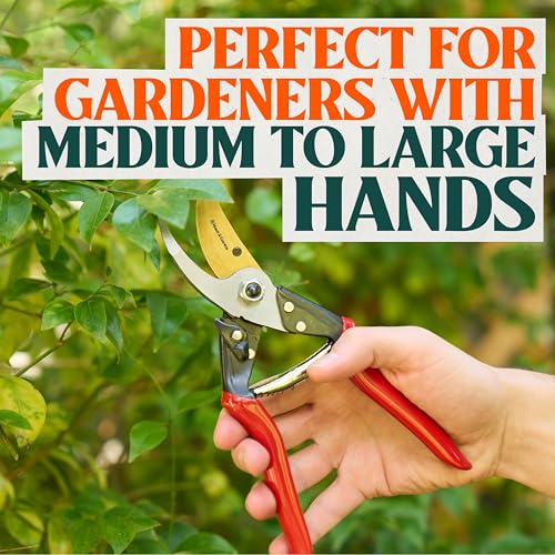 Image of Haus & Garten ForgedPRO 8.75 inch Heavy Duty Professional Titanium Bypass Pruning Shears - Use As Pruners, Garden Shears, Handheld Pruning Shears For Gardening, Clippers, Garden Scissors, Pruner Tool