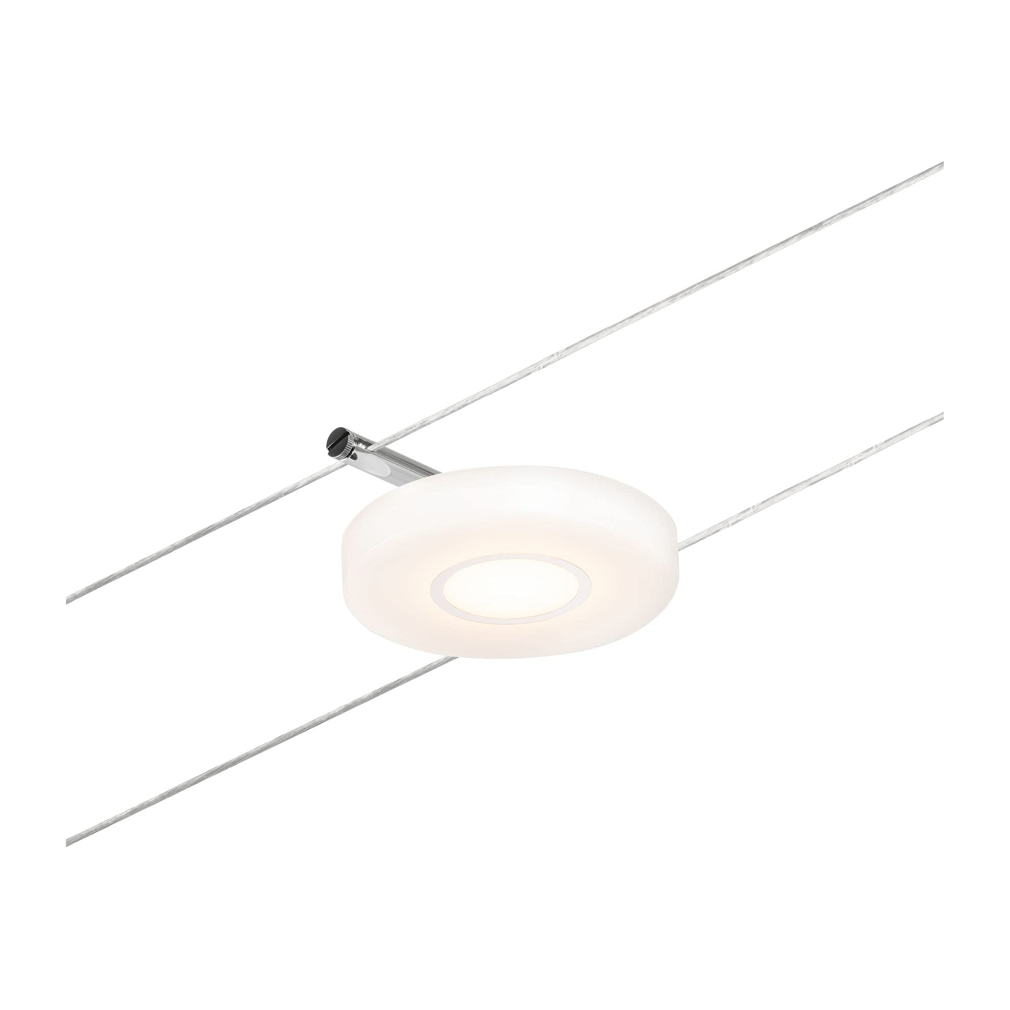Paulmann 94426 CorDuo Juego de sistema de cable LED DiscLED DC incl. 5x4,5 W extensible cromado mate, cable metálico cromado 3000 K