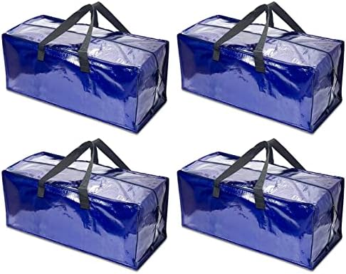 4 Pack Heavy Duty Oversized Storage Bag for Moving, College Dorm, Traveling, Camping, Christmas Decorations, Packing Supplies