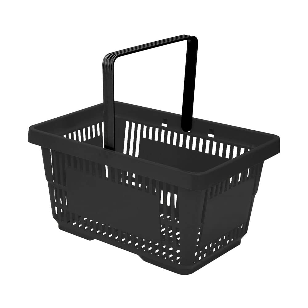 Einkaufskorb aus Kunststoff Plastik mit Henkel 20 Liter 40cm stapelbar schwarz Küche, Haushalt & Wohnen