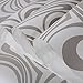 QIHANG Modern Abstract Curve 3D Wallpaper Roll Mural Papel De Parede Flocking for Striped Cream-White&Silver Color 0.7m x 8.4m=5.88SQM