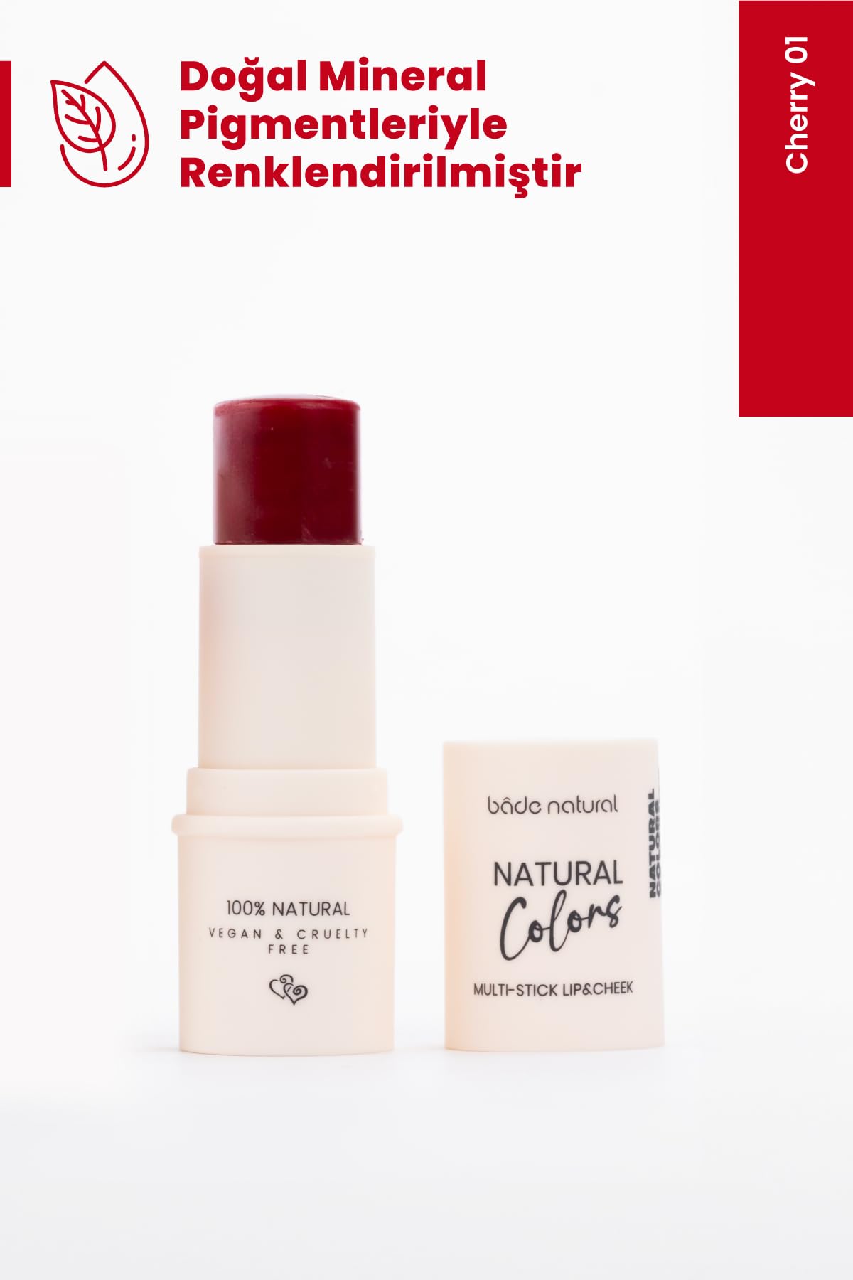 Bade Natural Lip & Cheek Cherry 01 Çok Amaçlı Stick%100 Doğal