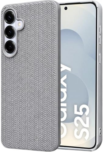 Image of DIZORO Rugged Textured Back Cover Case Compatible for Samsung Galaxy S25 Anti-Slip Soft TPU Shockproof Cover | Slim Lightweight Protective Back Case-Titanium Grey