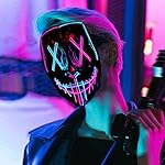 Exslend LED MáScara Halloween, Mascaras de la Purga con 3 Efectos de Luz, Halloween Mascaras LED de Terror para Fiestas de Disfraces Cosplay Carnaval Halloween 14 Exslend LED MáScara Halloween, Mascaras de la Purga con 3 Efectos de Luz, Halloween Mascaras LED de Terror para Fiestas de Disfraces Cosplay Carnaval Halloween
