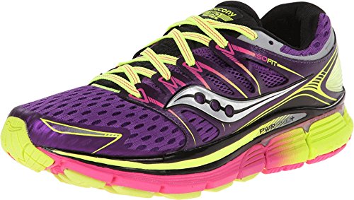Saucony Women's Triumph ISO Running Shoe, Purple/Citron/Pink, 8.5 M US