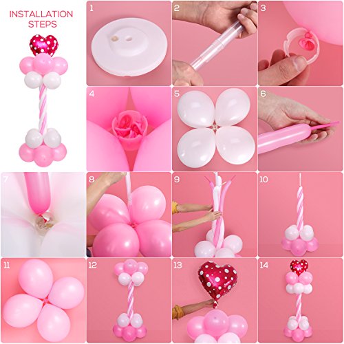 NUOLUX Balloon Column Stand Base and Pole Balloon Arch Kit for Birthday Party Wedding Decorations (2sets)