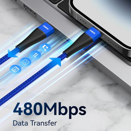 Image of Extra Long USB C to USB C Cable 15FT 2Pack 100W USBC Charger Fast Charging Cord Braided, Type C Cable for iPhone 17 Pro Max, 16 /15, iPad Pro /Air /Mini, MacBook, Samsung, Android Phones, Tablet & Laptop