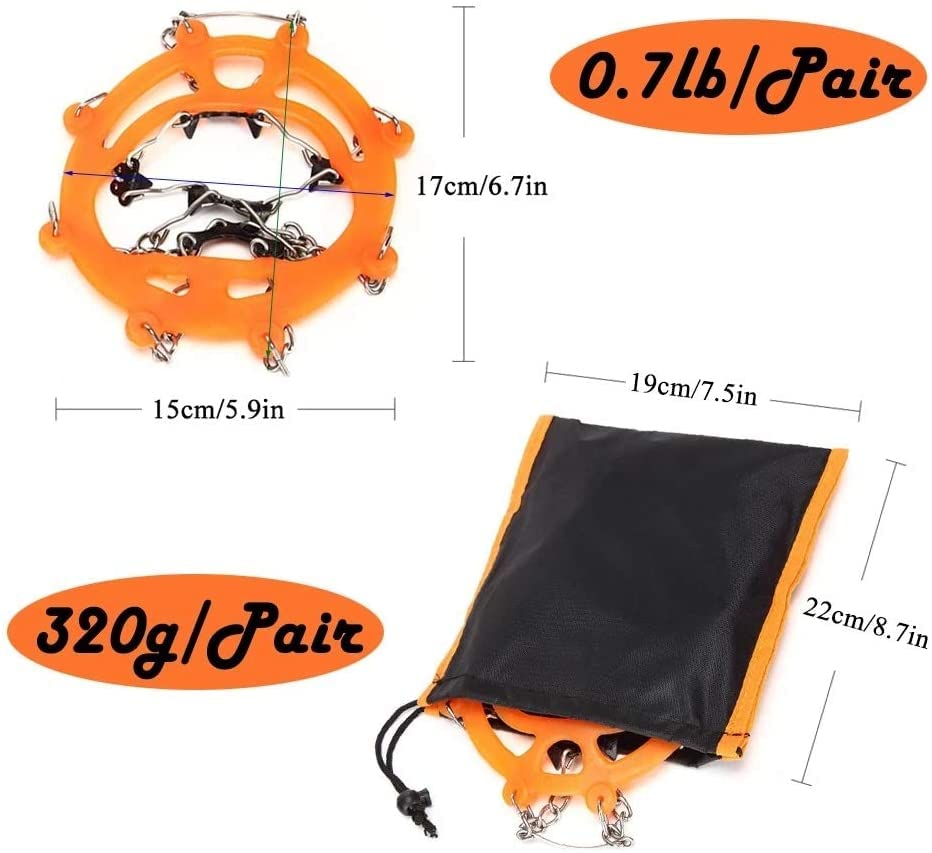 Image of Ice Snow Grips Pairs 8 Teeth Crampons Steel Slip-Resistant Shoes Cover Outdoor Ski Ice Snow Hiking Rock Climbing Crampons
