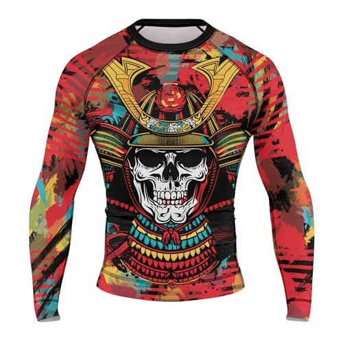 Samurai Jiu Jitsu Rash Guard for Men – Long Sleeve MMA BJJ No-Gi Grappling Compression Shirt2
