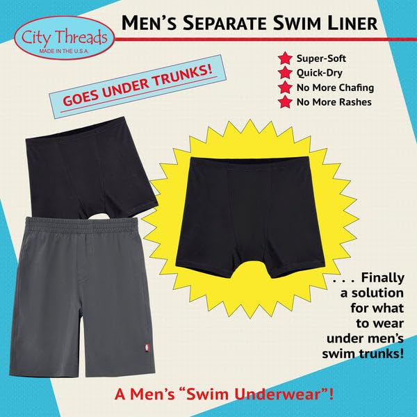 City Threads USA-Made Men's Separate Quick-Dry Swim Liner for Under Men's Trunks3
