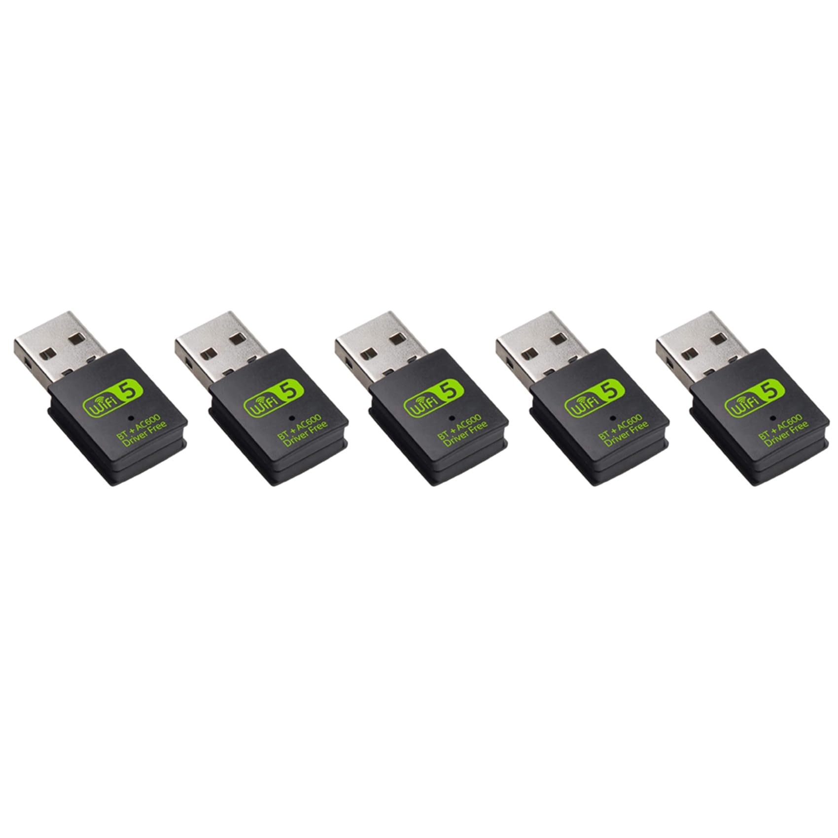 5X Adattatore Bluetooth WiFi USB, Ricevitore Esterno di Rete Wireless Dual Band 600 Mbps, Dongle WiFi per PC/Laptop/Desktop