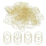 PATIKIL 80pcs Paper Clip, Poker Pattern Paper Clip Small Cute Rust-Proof Metal Strong Durable Bulk for Office Home, 36mm, Gold