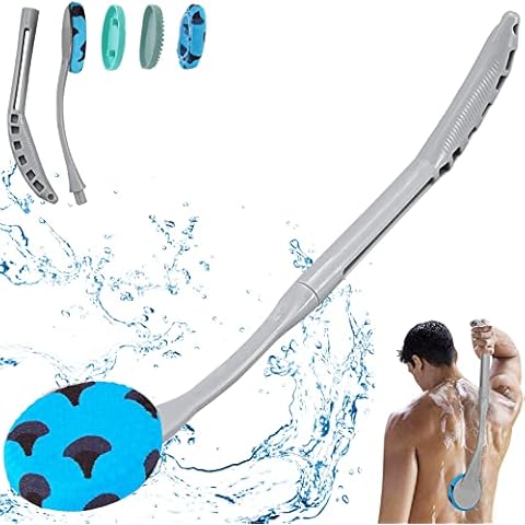 Back Brush Long Handle for Shower, 20.5” Back Bath Brush for Shower, Back Scrubber, Exfoliation and Improved Skin Health for Elderly with Limited Arm Movement, Disabled, Pregnant Women Cover