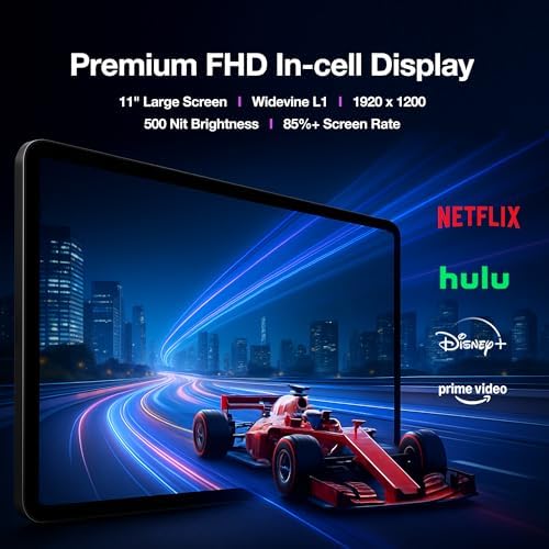 AGM Android 14 Tablet with 11 Inch Full HD IPS Display, 8GB RAM 256GB ROM Large Storage, 1920 X 1200, MTK G91, Widevine L1, 8000mAh Battery, 5G WiFi, GPS/OTG/Bluetooth, Triple Camera, Case Included - Thumbnail 3