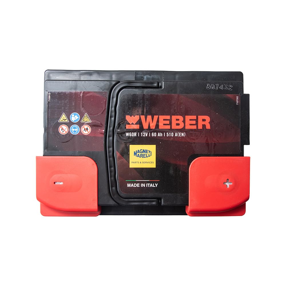 Magneti Marelli Parts & Services - Batteria Auto Weber L02, Batteria Auto 60 Ah 067060510001 al Piombo Acido ad Elevate Prestazioni, Senza Manutenzione - 12V 60Ah 540A B13 con Maniglie, Ricambi Auto