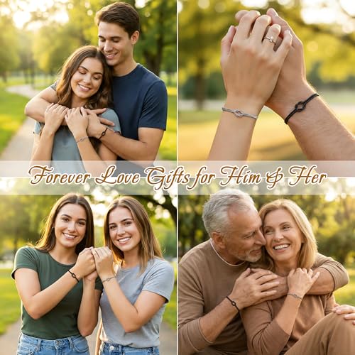 Pulseras a juego para pareja Trinckle rosa nudo amor miniatura 5