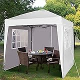 Carpa plegable impermeable de 2 x 2 m, con capa protectora plateada, 4 paredes laterales WS (blanco)