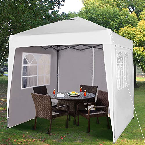 2 x 2 m wasserdichter Pop-Up-Pavillon Falt-Pavillon mit silberfarbener Schutzschicht 4 Seitenwände WS (Weiß) 2 x 2 m wasserdichter Pop-Up-Pavillon Falt-Pavillon mit silberfarbener Schutzschicht 4 Seitenwände WS (Weiß)