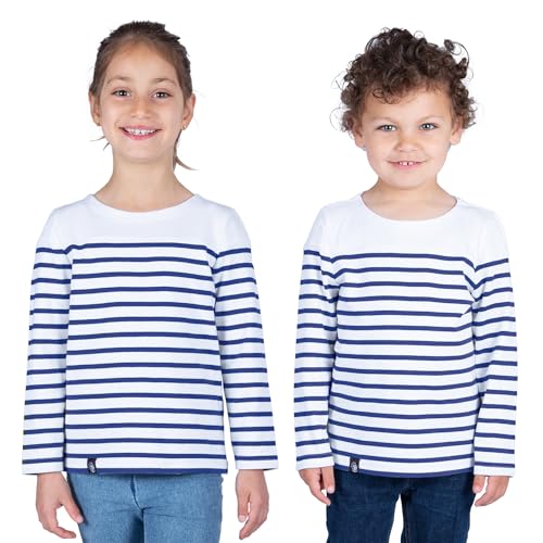 Breizh Ocean - Marinière Coton Bio - de 1 à 14 Ans - Création Française LANESTER Enfant - Tee Shirt Enfant Garcon ou Fille Manches Longues - Vetement Bebe...