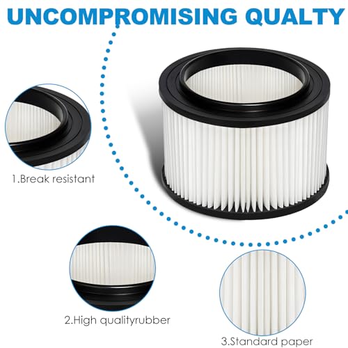 Image of 4 Pack 17810 Filter Replacement for Craftsman 9-17810 Fits 3 to 4 Gallon General Purpose Wet Dry Vacuum.(4 Filters+4 Foam Sleeves)