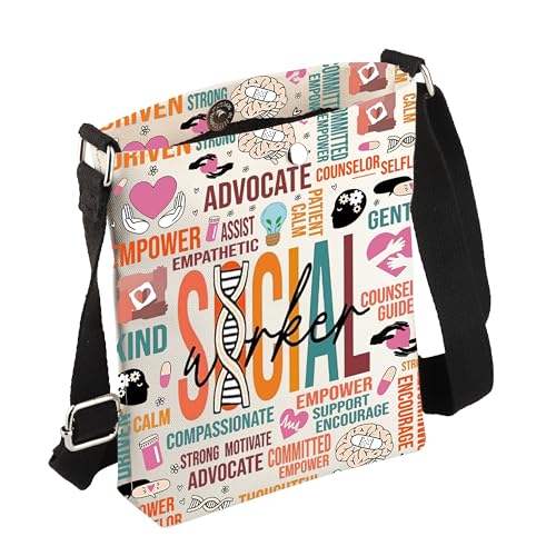 FEELMEM Social Work Crossbody Bag LCSW Gift Social Work Appreciation Gifts for Employee Volunteer Nurse Doctor - Main Image
