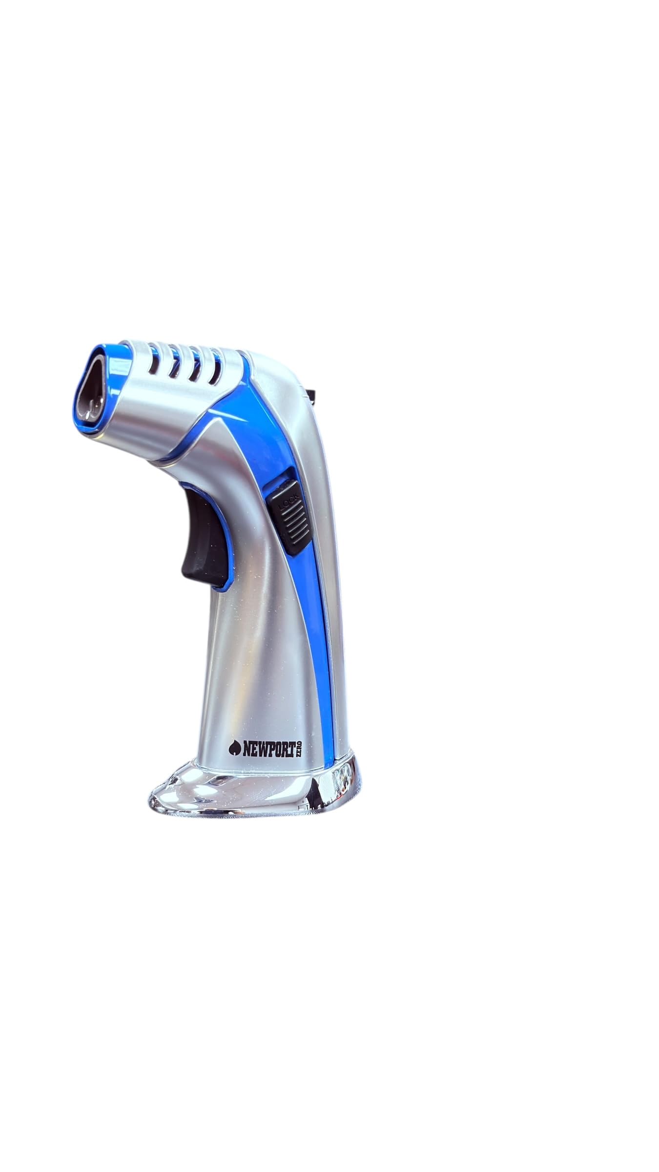 Amazon.com: Newport Zero Triple Flame Butane Torch Lighter, Windproof Jet  Torch, Refillable Metal Lighter with Adjustable Flame & Lock – Gift Box –  Cigar, Cigarette, Culinary & Outdoor Use (Silver Blue) :
