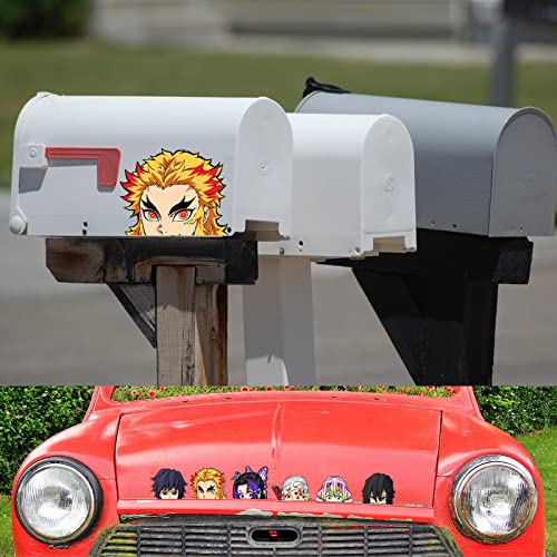7Pcs Anime Car Decals, Demon Peeker Anime Car Sticker For Car Trunks Van Jeeps Motorcycle Water Bottles Guitar Laptop Skateboard Window Computer Travel Case Decals Funny Bumper Slayer Stickers Gifts For Women Men Teens #TOP5