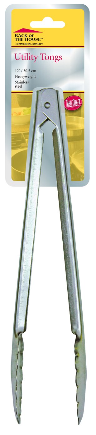 Tablecraft Heavy Duty Tongs, 12", Stainless Steel