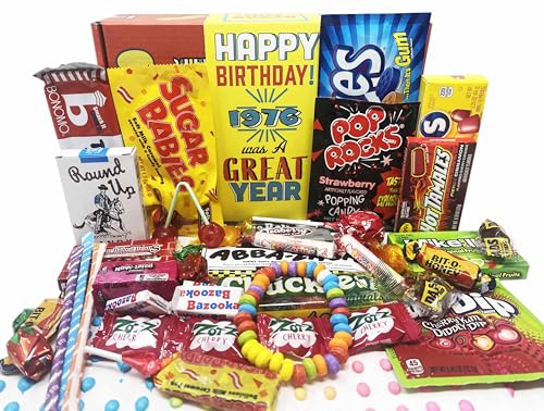 RETRO CANDY YUM ~ 1976 50th Birthday Gift Box Nostalgic Candy Mix from Childhood for 50 Year Old Man...