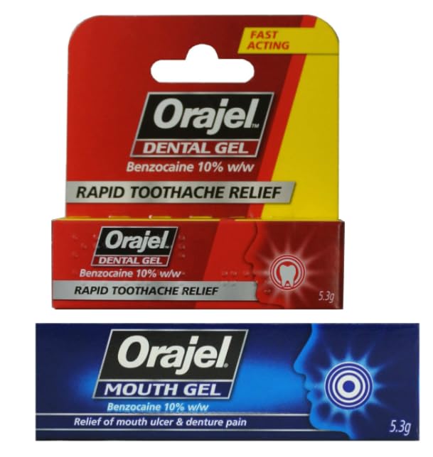 MM Orajel Mouth & Dental Gel - Fast-Acting Pain Relief for Toothache, Gum Pain, and Mouth Ulcers - Effective Oral Care Gel