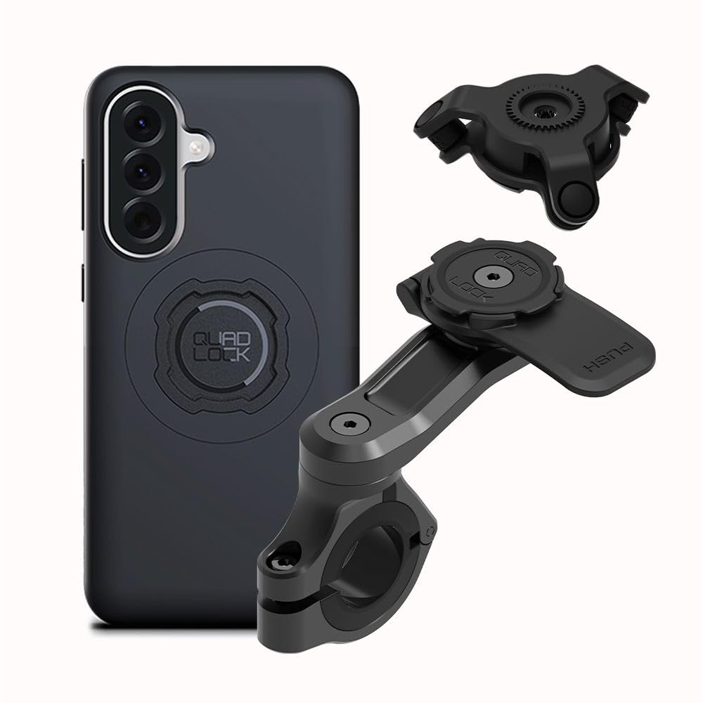 Quad Lock Motorcycle Handlebar Mount PRO Kit with Vibration Dampener and MAG Phone Case for Samsung Galaxy A57