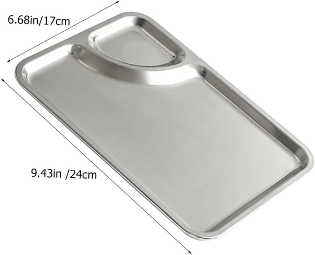 2 Pack Stainless Steel Chip Plate Divider, Serving Tray