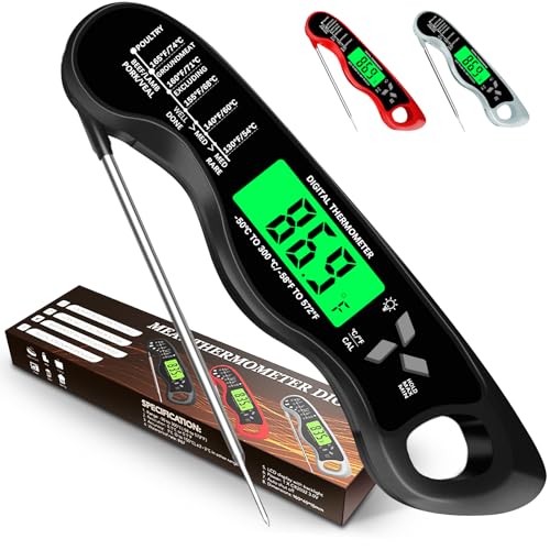 Meat Thermometer Digital，IP67 Waterproof Cooking Thermometer with...