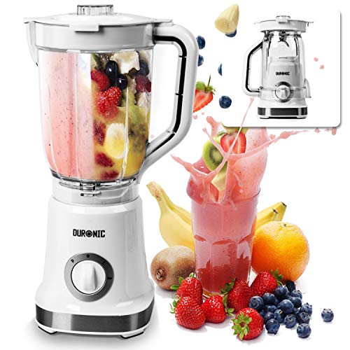Duronic Electric Blender BL5 | 1.8 Litre BPA-Free Jug | 500W Motor |Stainless-Steel Ninja Sharp Blades | Pulse Mode | Blends to Make Smoothies, Shakes, Soups, Sauces, Crushes Ice