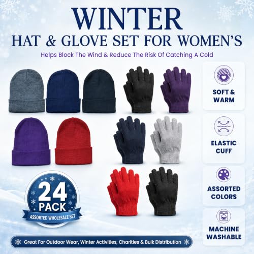 Image of Yacht & Smith Winter Beanies & Gloves Wholesale Bulk Cold Weather Unisex Hat & Glove