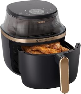 Philips Airfryer 3000 Series 7.2L, Cooking Window, 16-in-1 Airfryer, RapidAir Plus Technology, Fat Removal, HomeID Recipe …
