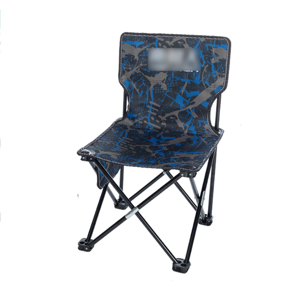 WYY Outdoor Folding Camping Chair, Fishing Folding Chairs, Side Mesh Bag, Storage Bag, Simple and Portable, Backrest, Small Stool, Picnic, Barbecue, Sketching, Beach(Color:B)
