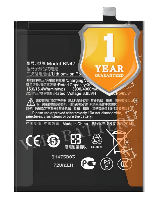Image of Original BN47 Battery Compatible for Xiaomi Redmi 6 Pro (Xiaomi Mi A2 Lite) (M1805D1SG) - (4000mAh) - 1 Year Warranty K7